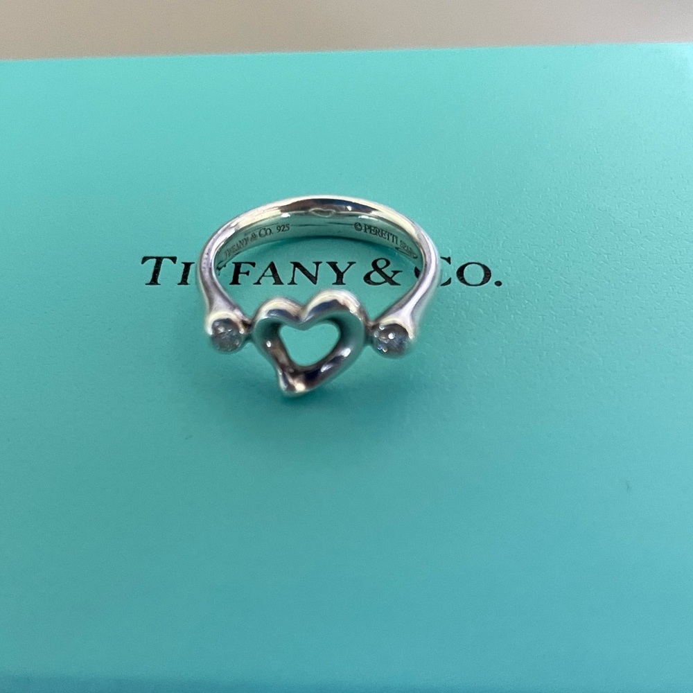 Tiffany & Co. Elsa Peretti open heart ring with 2 Diamonds